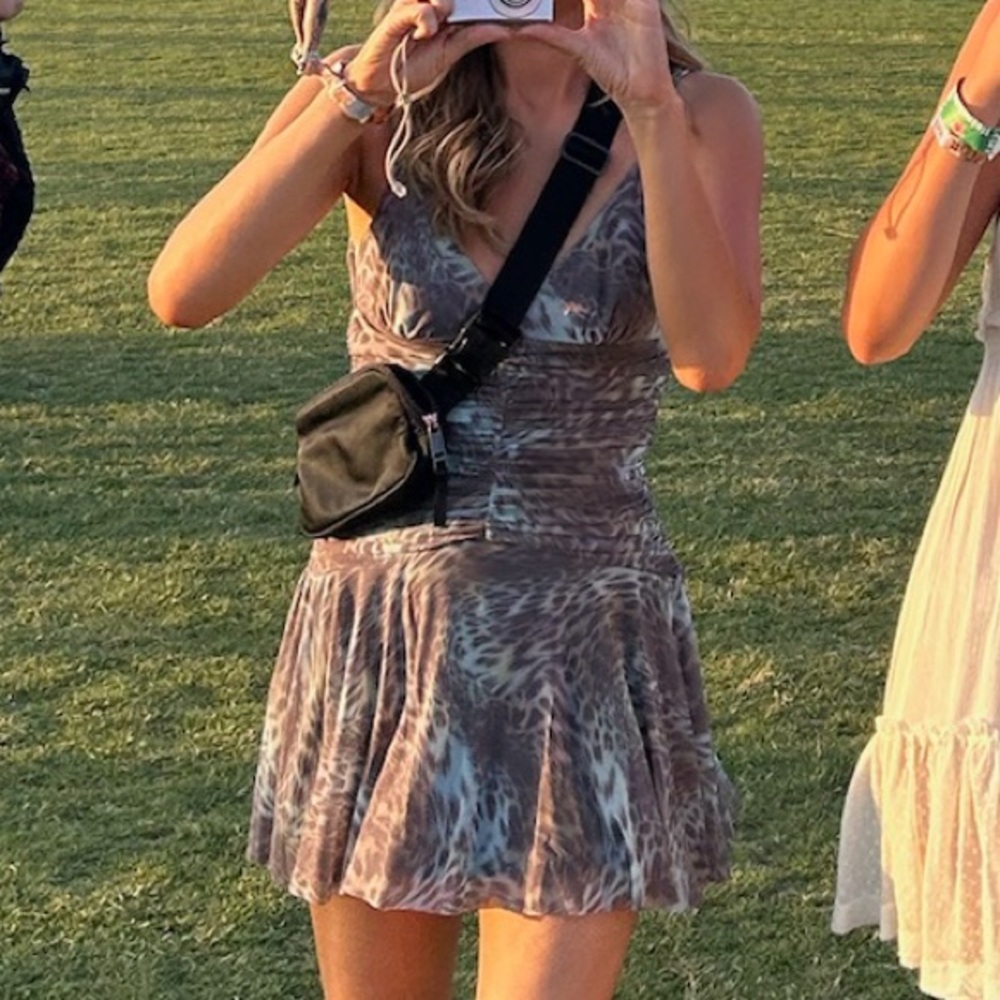 urban outfitters animal print mini dress